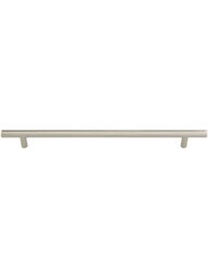 Mid-Century Brass Bar Pull - 10 inch Center to Center in Polished Nickel.